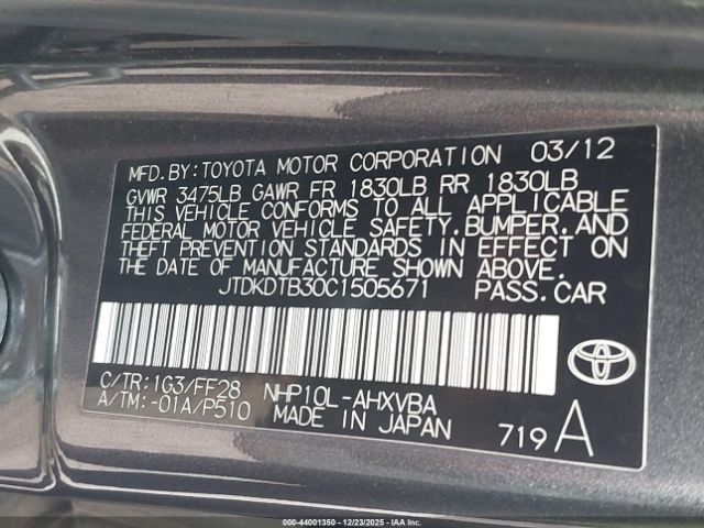 Toyota Prius c Two Image 12