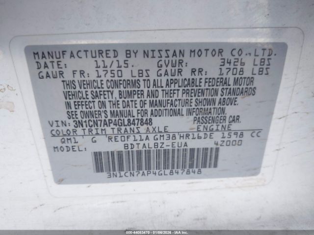 Nissan Versa 1.6 Sv Image 9